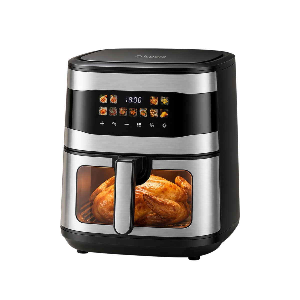 Crispora air fryer with touchscreen preset programmes